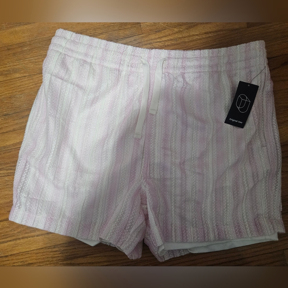 NWT Set Of Pink & White Crochet Resort Button-up Top(XXL) & Shorts(L) - Picture 11 of 16